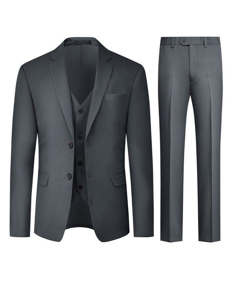 Allthemen Anzug (3 tlg) Herren Slim Fit Hochzeitsanzug komplett 3 teilig Businessoutfit von Allthemen