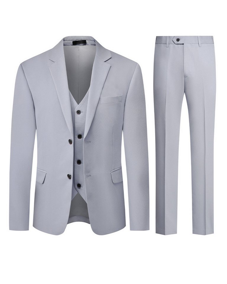 Allthemen Anzug (3 tlg) Herren Slim Fit Hochzeitsanzug komplett 3 teilig Businessoutfit von Allthemen