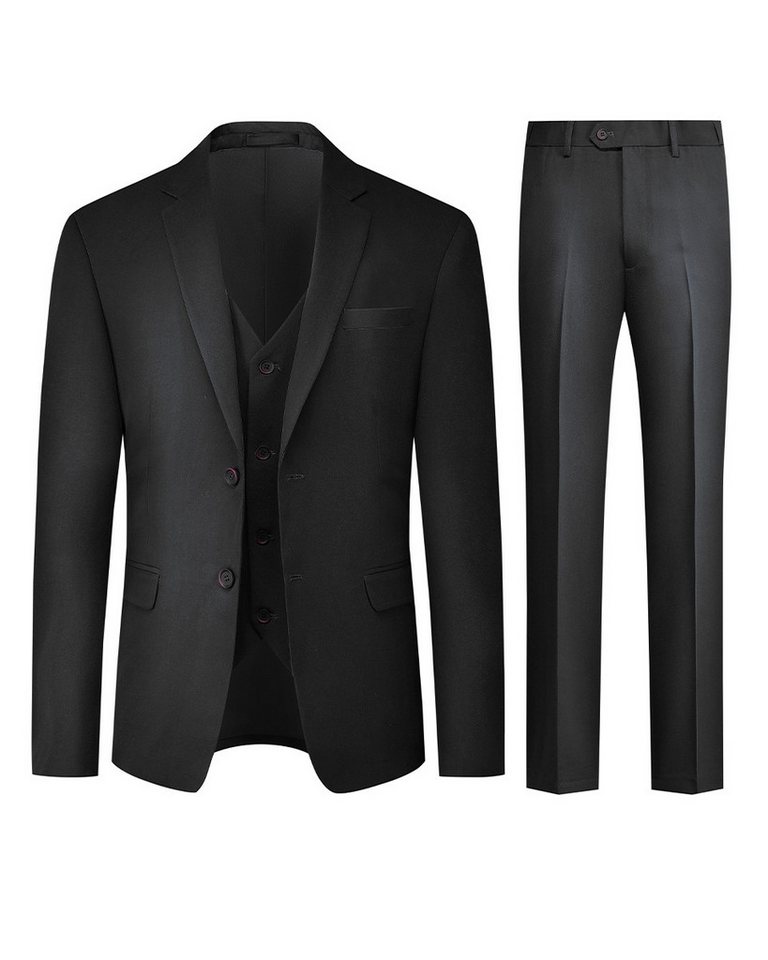 Allthemen Anzug (3 tlg) Herren Slim Fit Hochzeitsanzug komplett 3 teilig Businessoutfit von Allthemen