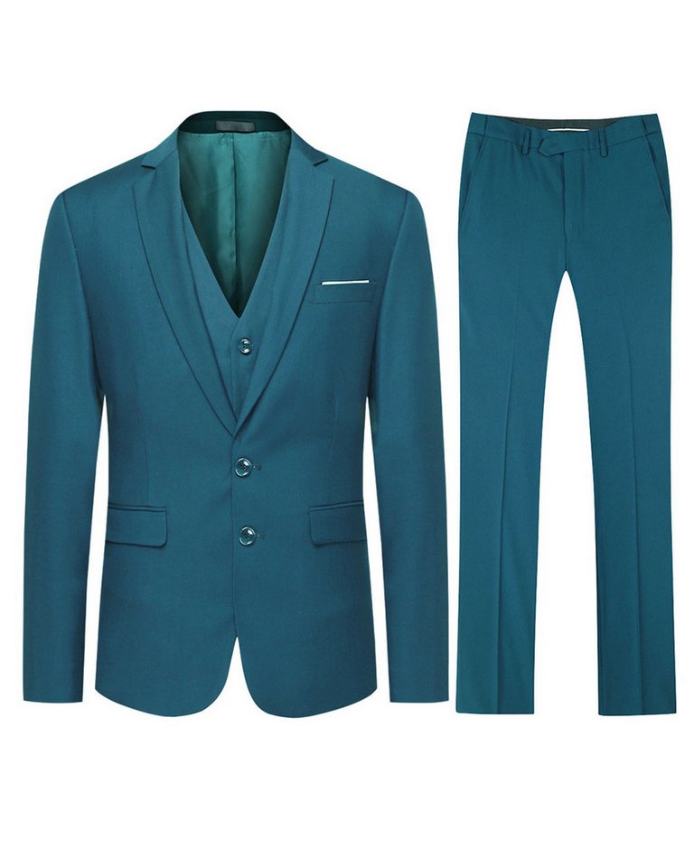 Allthemen Anzug (3 tlg) Slim Fit Herrenanzug im eleganten Look Businessanzug von Allthemen