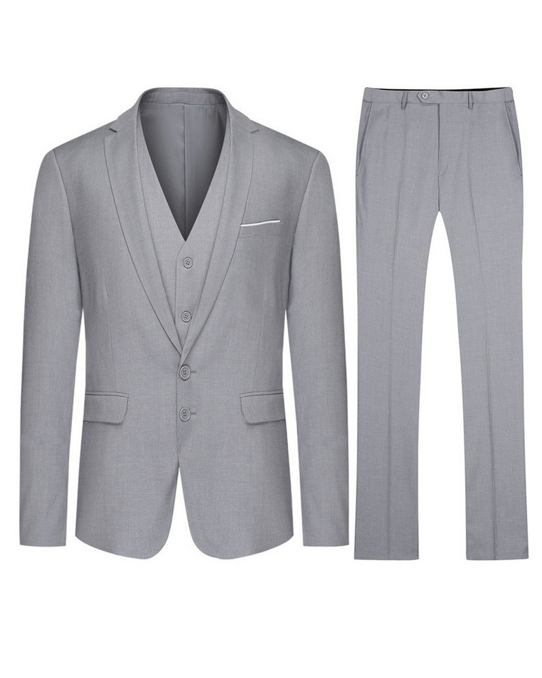 Allthemen Anzug (3 tlg) Slim Fit Herrenanzug im eleganten Look Businessanzug von Allthemen