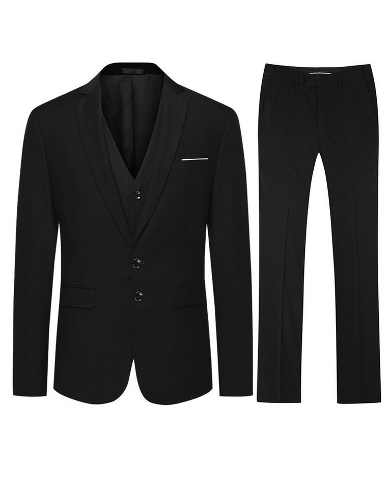 Allthemen Anzug (3 tlg) Slim Fit Herrenanzug im eleganten Look Businessanzug von Allthemen