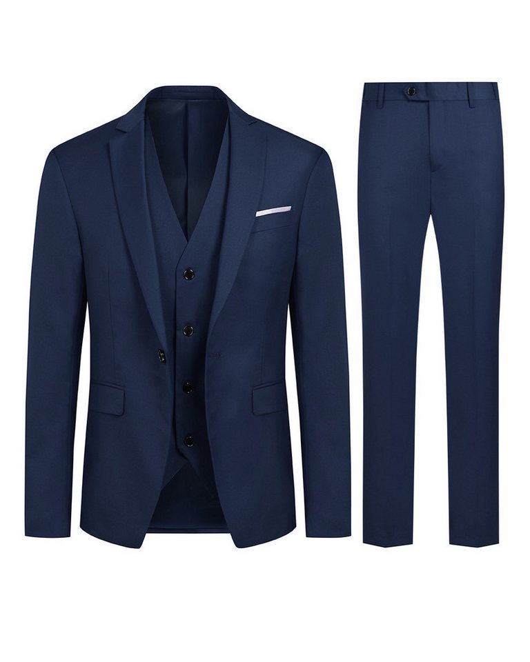 Allthemen Anzug (3 tlg) Herren Slim Fit Anzug Elegantes Anzugset für Business von Allthemen