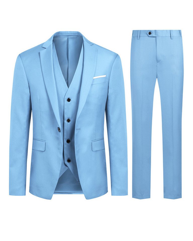 Allthemen Anzug (3 tlg) Herren Slim Fit Anzug Elegantes Anzugset für Business von Allthemen