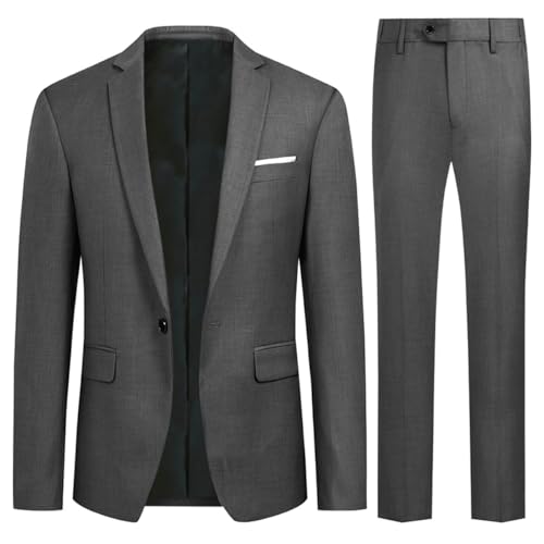 Allthemen Anzug Herren Anzüge Slim Fit 2 Teilig für Business Herrenanzug Sakko Hose Grau XXL Allthemen Anzug Herren Anzüge Slim Fit 2 Teilig für Business Herrenanzug Sakko Hose Grau XXL von Allthemen