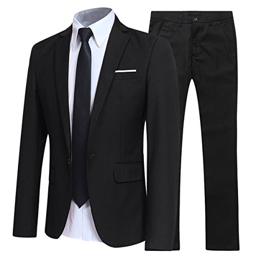 Allthemen Anzug Herren Anzüge Slim Fit 2 Teilig für Business Herrenanzug Sakko Hose Schwarz XXL Allthemen Anzug Herren Anzüge Slim Fit 2 Teilig für Business Herrenanzug Sakko Hose Schwarz XXL von Allthemen