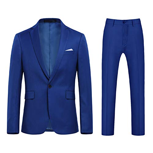 Allthemen Anzug Herren Anzug 2 Teilig Slim Fit Herrenanzug Hochzeit Anzüge Herren Modern Sakko für Business Blau 1 3XL von Allthemen