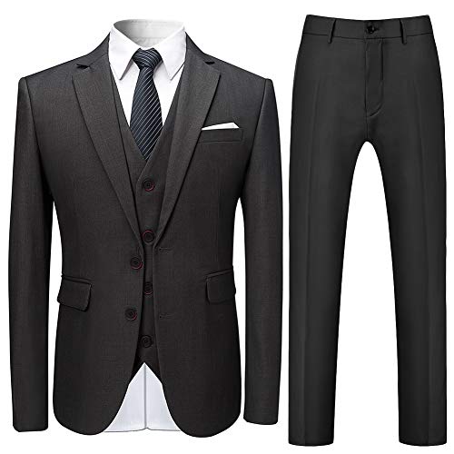 Allthemen Anzug Herren Anzug 3 Teilig Slim Fit Herrenanzug Hochzeit Anzüge Herren Modern Sakko Business Grau 3XL von Allthemen