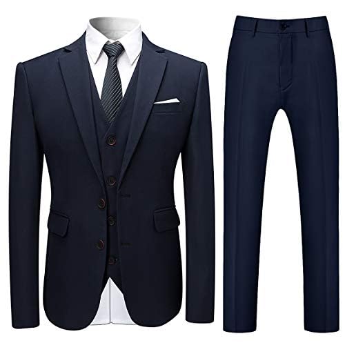 Allthemen Anzug Herren Anzug 3 Teilig Slim Fit Herrenanzug Hochzeit Anzüge Herren Modern Sakko Business Marineblau 3XL von Allthemen