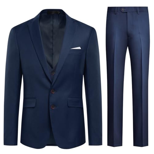 Allthemen Herren Anzug 3 Teilig Herrenanzug Slim Fit Business Anzüge Modern Sakko Weste Hose für Hochzeit Marineblau S Allthemen Herren Anzug 3 Teilig Herrenanzug Slim Fit Business Anzüge Modern Sakko Weste Hose für Hochzeit Marineblau S von Allthemen