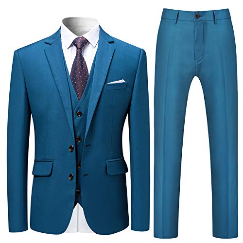 Allthemen Anzug Herren Anzug 3 Teilig Slim Fit Herrenanzug Hochzeit Anzüge Herren Modern Sakko für Business Dunkelblau L von Allthemen