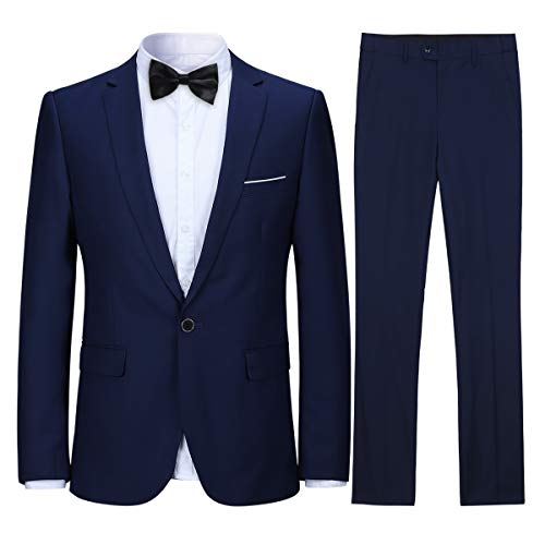 Allthemen Anzug Herren Anzug Slim Fit Herrenanzug Anzüge Anzug Hochzeit Business Dunkelblau M von Allthemen