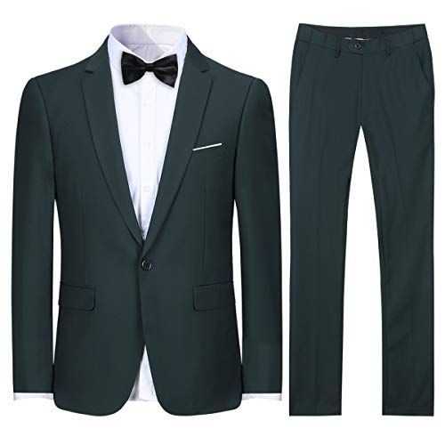 Allthemen Anzug Herren Anzug Slim Fit Herrenanzug Anzüge Anzug Hochzeit Business Dunkelgrün S von Allthemen