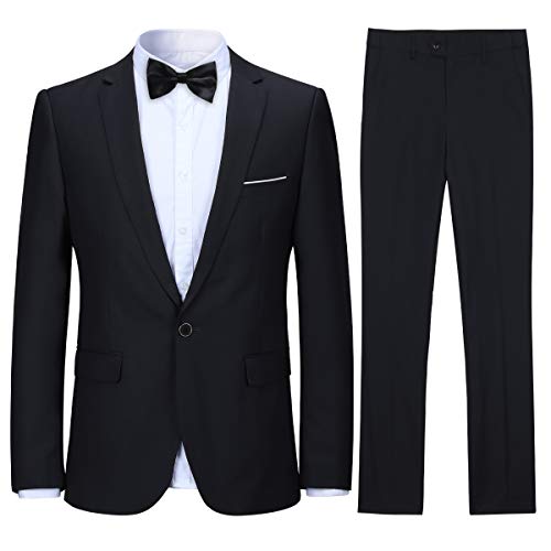 Allthemen Anzug Herren Anzug Slim Fit Herrenanzug Anzüge Anzug Hochzeit Business Schwarz M von Allthemen