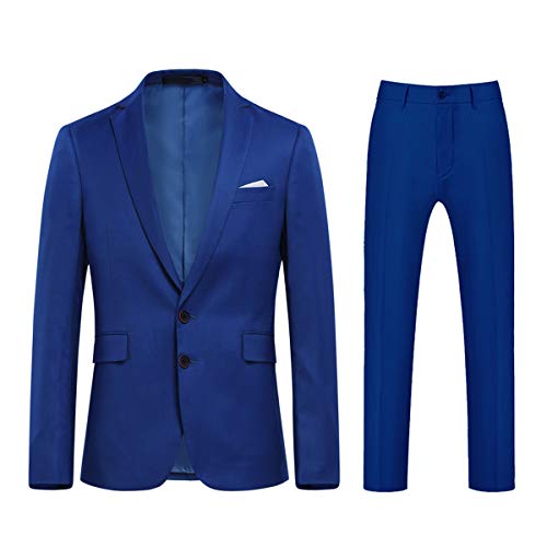 Allthemen Anzug Herren Anzug Slim Fit Herrenanzug Anzüge Herren Modern Sakko für Business Hochzeit Blau 1 XXL von Allthemen