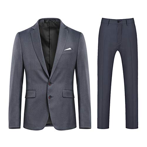 Allthemen Anzug Herren Anzug Slim Fit Herrenanzug Anzüge Herren Modern Sakko für Business Hochzeit Grau XXL von Allthemen