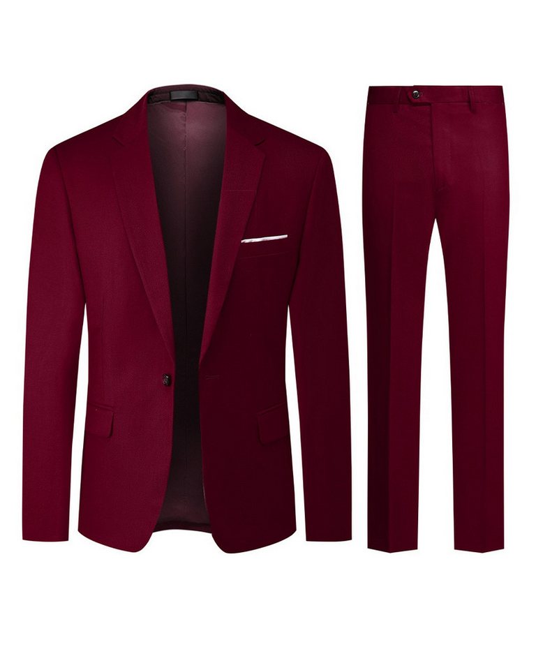 Allthemen Anzug Herren Slim Fit Hochzeitanzug mit einem Knopf Herrenanzug Set von Allthemen