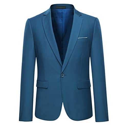 Allthemen Anzugjacke Herren Slim Fit Sakko EIN Knopf Blazer für Business Blau L von Allthemen