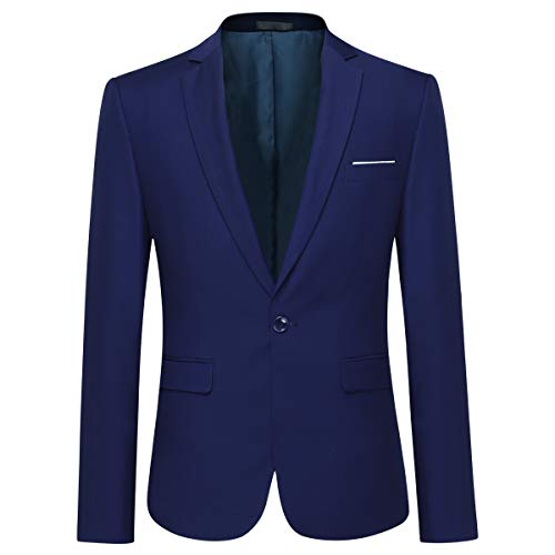 Allthemen Anzugjacke Herren Slim Fit Sakko EIN Knopf Blazer für Business Hochzeit Dunkelblau XL von Allthemen