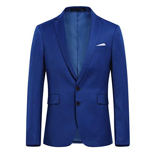 Allthemen Anzugjacke Herren Slim Fit Sakko Modern Blazer für Business Hochzeit Freizeit Blau 1 M von Allthemen