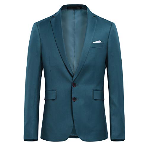 Allthemen Anzugjacke Herren Slim Fit Sakko Modern Blazer für Business Hochzeit Freizeit Blau 2 3XL von Allthemen