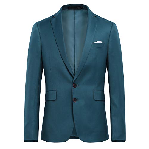 Allthemen Anzugjacke Herren Slim Fit Sakko Modern Blazer für Business Hochzeit Freizeit Blau 2 XXL von Allthemen