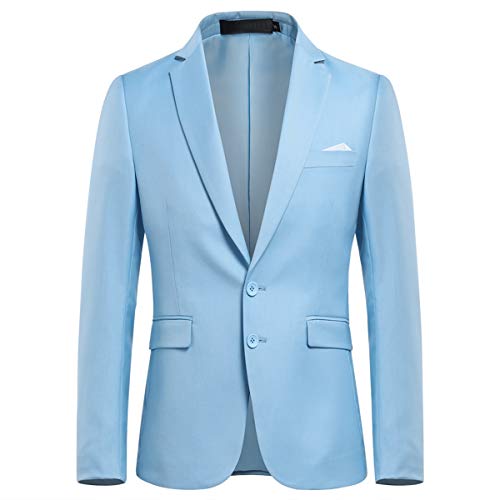 Allthemen Anzugjacke Herren Slim Fit Sakko Modern Blazer für Business Hochzeit Freizeit Blau 3 L von Allthemen