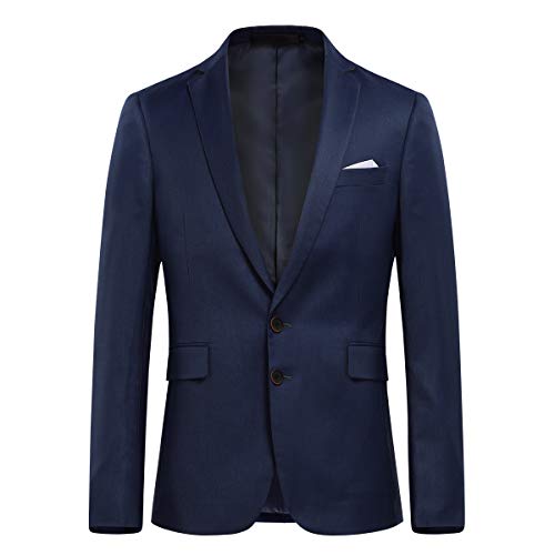 Allthemen Anzugjacke Herren Slim Fit Sakko Modern Blazer für Business Hochzeit Freizeit Dunkelblau 3XL von Allthemen