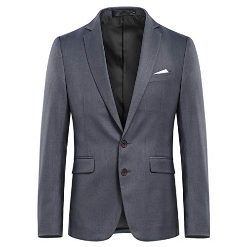 Allthemen Anzugjacke Herren Slim Fit Sakko Modern Blazer für Business Hochzeit Freizeit Grau M von Allthemen