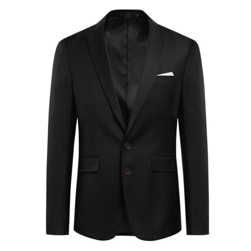Allthemen Anzugjacke Herren Slim Fit Sakko Modern Blazer für Business Hochzeit Freizeit Schwarz L von Allthemen