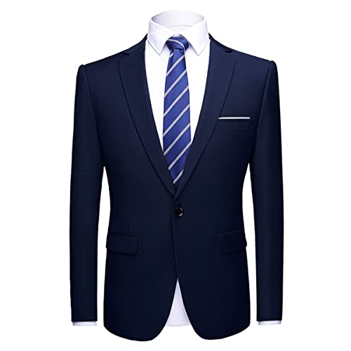 Allthemen Anzugjacke Herren Slim Fit Sportlich Sakko Herren Blazer für Business Hochzeit Party Dunkelblau 3XL von Allthemen