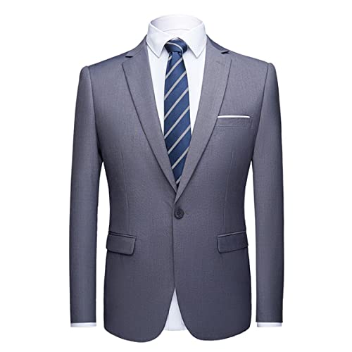 Allthemen Anzugjacke Herren Slim Fit Sportlich Sakko Herren Blazer für Business Hochzeit Party Grau 3XL von Allthemen