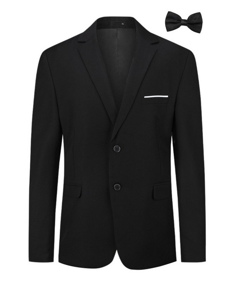 Allthemen Anzugsakko (2 tlg) mit Fliege Herren Sakko Slim Fit Anzugjacke für Business von Allthemen