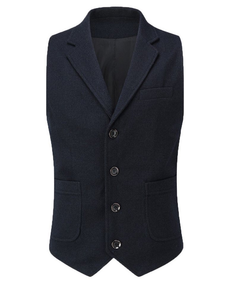 Allthemen Anzugweste Herren Weste mit Reverskragen Anzugweste aus Tweed von Allthemen
