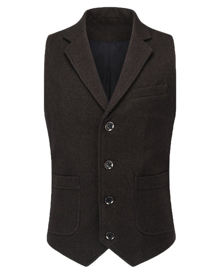 Allthemen Anzugweste Herren Weste mit Reverskragen Anzugweste aus Tweed von Allthemen