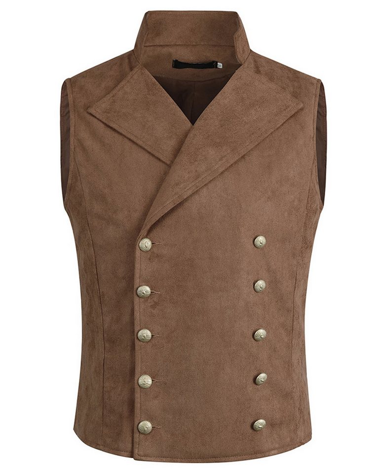 Allthemen Anzugweste Herren Zweireihig Weste mit Stehkragen von Allthemen