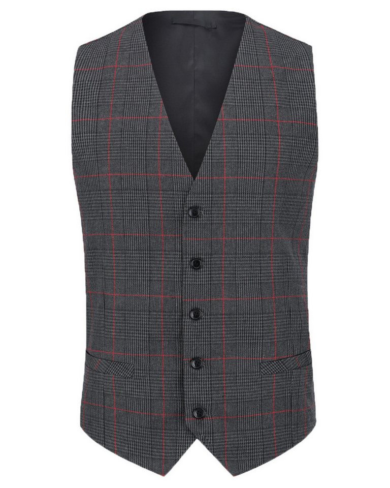 Allthemen Anzugweste mit Karomuster elegante Weste Karierte Hochzeitsweste von Allthemen