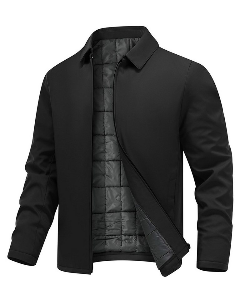 Allthemen Winterjacke mit Reißverschluss Übergangsjacke gefüttert Herren Herbstjacke von Allthemen