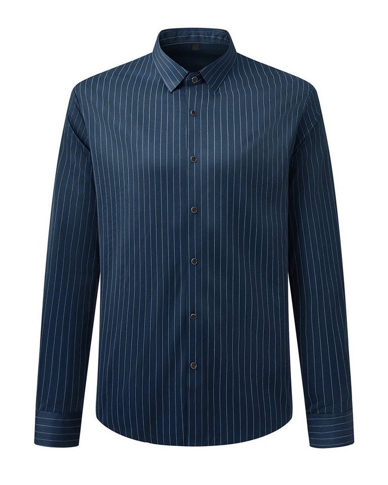 Allthemen Businesshemd Herren langarm Oberhemd aus Stretchmaterial Streifenhemd Slim Fit von Allthemen