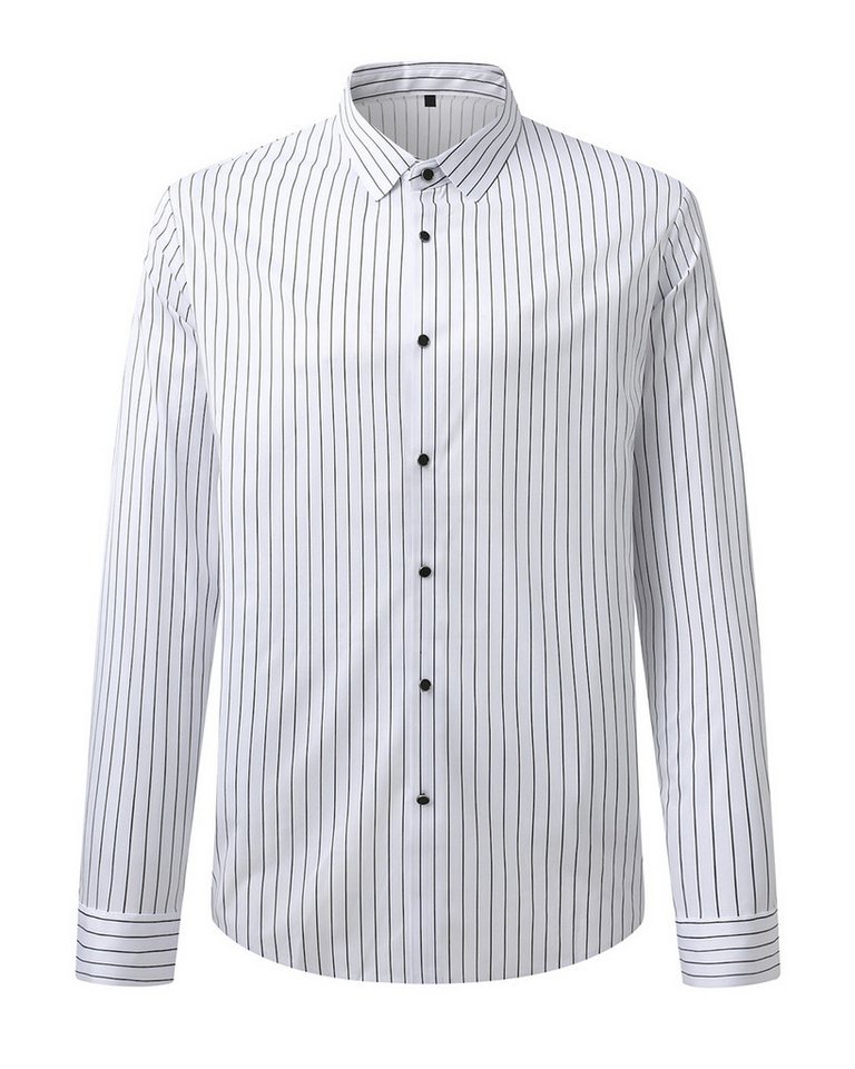 Allthemen Businesshemd Herren langarm Oberhemd aus Stretchmaterial Streifenhemd Slim Fit von Allthemen
