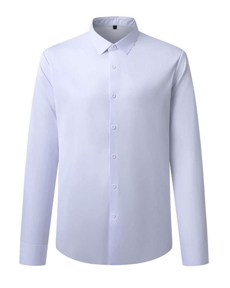 Allthemen Businesshemd bügelfrei Langarmhemd Herren hochelastisch Oberhemd Unifarben von Allthemen