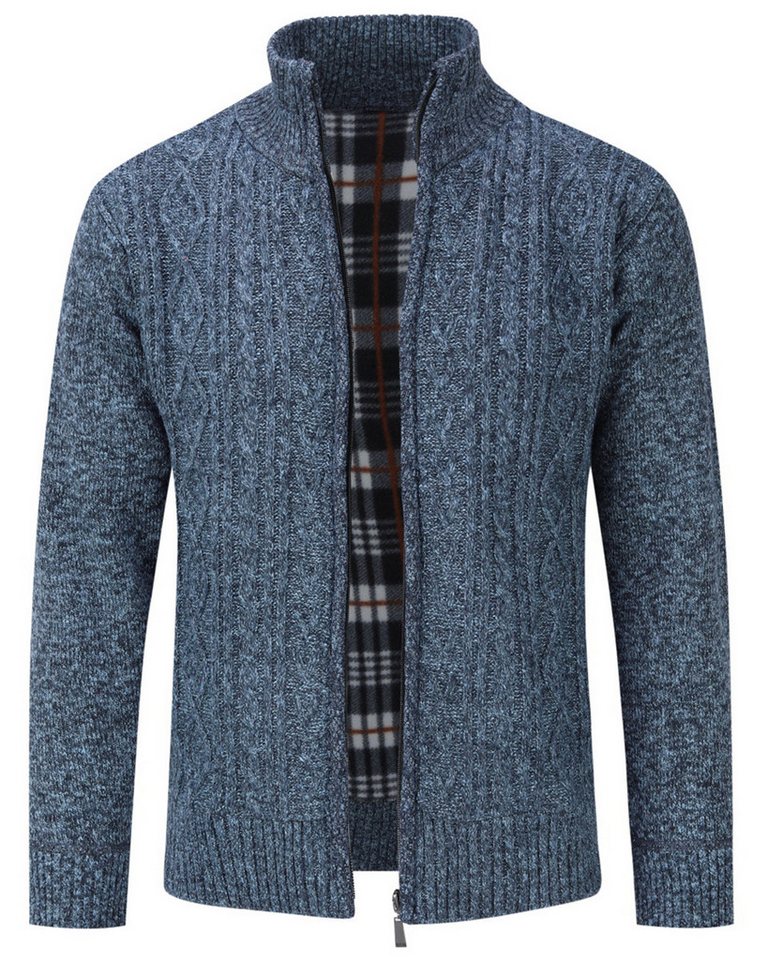 Allthemen Cardigan mit Stehkragen Herren warme Strickjacke von Allthemen