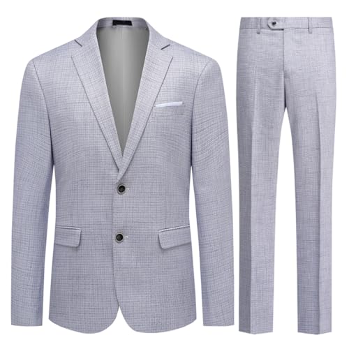 Allthemen Herren Anzug 2 Teilig Slim Fit Herrenanzug Kariert Tweed Smoking Set Elegant Blazer Hose Lila XL Allthemen Herren Anzug 2 Teilig Slim Fit Herrenanzug Kariert Tweed Smoking Set Elegant Blazer Hose Lila XL von Allthemen