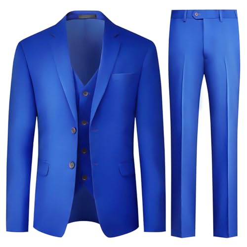 Allthemen Herren Anzug Stretch Slim Fit 3 Teilig Hochzeitsanzug Komplett Anzüge 2-Knopf Business Blau M Allthemen Herren Anzug Stretch Slim Fit 3 Teilig Hochzeitsanzug Komplett Anzüge 2-Knopf Business Blau M von Allthemen