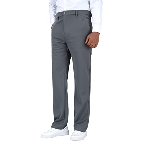 Allthemen Herren Anzughose Straight Stretch Businesshose Slim Fit Anzug Hose Herbst Hellgrau 34 von Allthemen