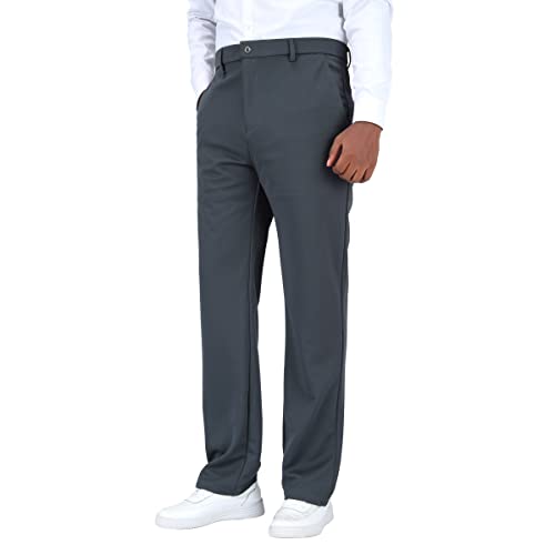 Allthemen Herren Anzughose Straight Stretch Businesshose Slim Fit Anzug Hose für Herbst Dunkelgrau 31 von Allthemen