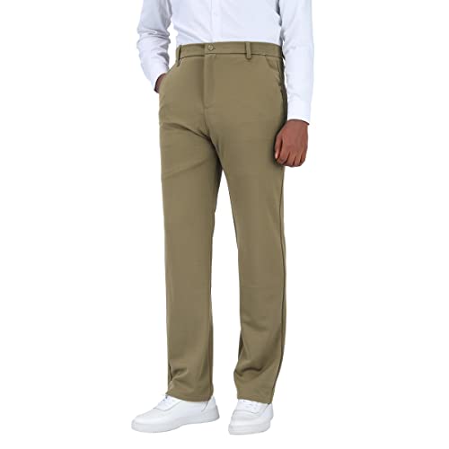 Allthemen Herren Anzughose Straight Stretch Businesshose Slim Fit Anzug Hose für Herbst Khaki 30 von Allthemen