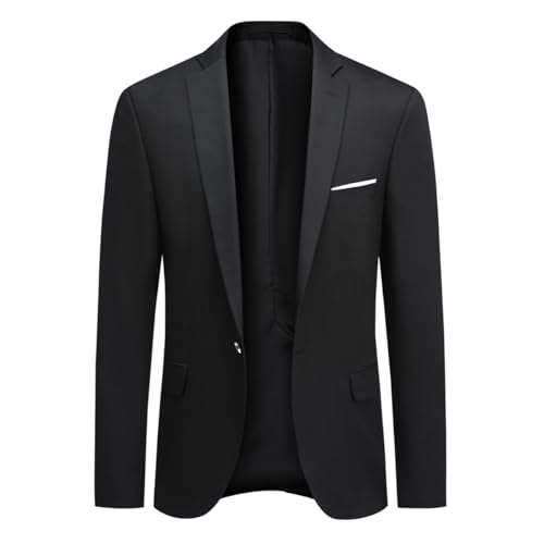 Allthemen Herren Sakko Slim Fit Stretch Anzugjacke Made in Türkiye Schwarz 54 von Allthemen