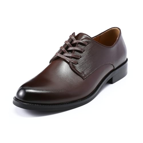 Allthemen Herren Anzugschuhe Modern Schnürhalbschuhe Leder Lederschuhe Business Schuhe Derby Spitze Dunkelbraun 42 von Allthemen