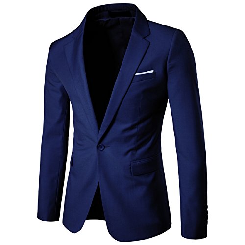 Allthemen Sakko Herren Slim Fit Anzugjacke EIN Knopf Sakko für Business Marineblau S von Allthemen